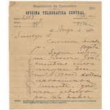 Telegrama Antiguo De 1910 Telégrafos Nacionales Sincelejo