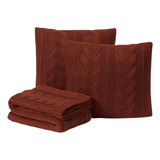 Kit Manta Sofá Cama Casal + 2 Capas 60x40 Viena Terracota