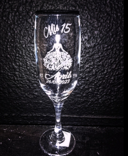 120 Copas Champagne Grabadas Personalizadas 15 Años Souvenir