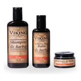 Kit Para Barba Viking - Shampoo + Balm + Modelador Terra