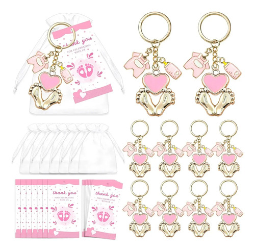 20llavero Con Acero Inoxidable Huellas De Baby Shower Regalo