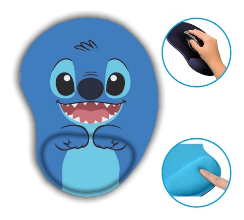 Mousepad Ergonômico Grande C/ Descanso De Pulso Lilo Stitch