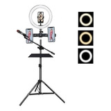 Aro De Luz Tripie Audiobahn Con 5 Soportes Ajustable 