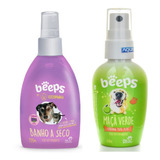 Kit Banho A Seco Beeps Uva 200ml + Colônia Maçã Verde 60ml