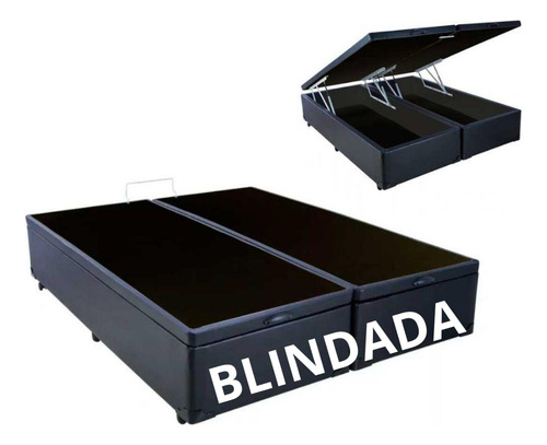 Cama Box Bau 1,38 Bipartida Premium ( Blindada) E Reforçada 