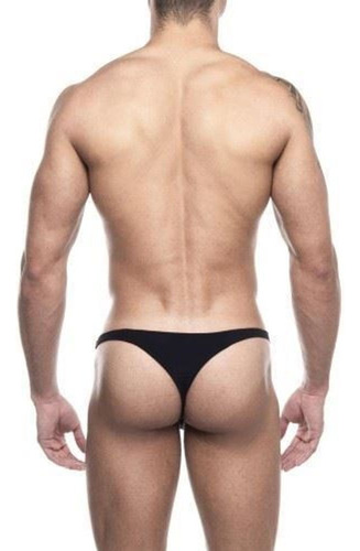 Cueca Slip Fio Dental Em Poliéster Preta Tanga Sd Clothing