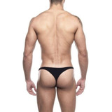 Cueca Slip Fio Dental Em Poliéster Preta Tanga Sd Clothing