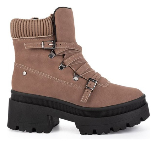 Bota Feminina Tanara De  Cano Curto Marrom T8393