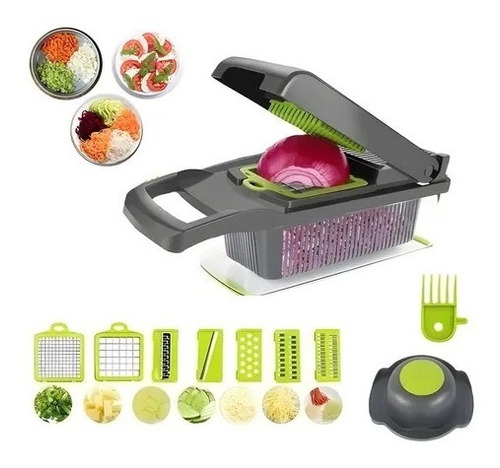 Picador Rallador De Verduras Mandolina 12 En 1 Para Cocina