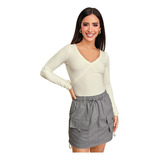 Falda Dama Casual Resorte Parachute Gris 994-50