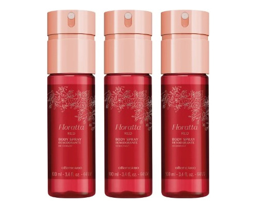 Combo O Boticário Body Spray Floratta Red - 3 Unidades