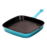 Sarten Plancha Grill Hierro Esmaltada Cocina Bifera Importad Color Rojo