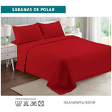 Sabanas De Polar 2.0 Plazas (queen) Rojo Otoño Invierno