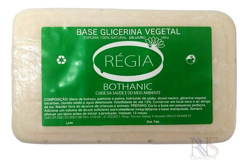 Base Glicerina Vegetal P/ Sabonete Bothanic  1kg Ref 98320