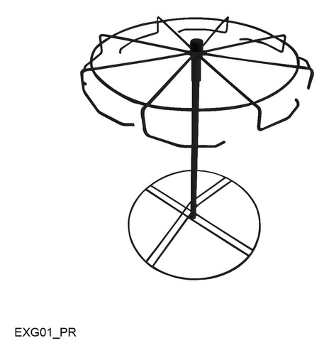 Expositor Giratório P/ Brincos,jóia P/ Balcão 40x35 Preto