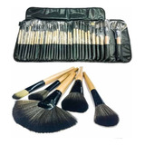 Set 32 Pinceles Y Brochas Maquillaje + Bolso Organizador