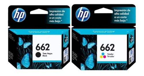 Pack Tinta 662 Hp Original Negro Y Tricolor 1515 2545 2645