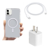 Adaptador 20w + Usb-c + Funda Magsafe Para iPhone