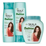 Skala Babosa Rulo Shampoo Acond + Mascara Rulos Babosa 1kl