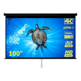 Pantalla Manual Negra Para Proyector 100'' Pulgadas, Hd 16:9