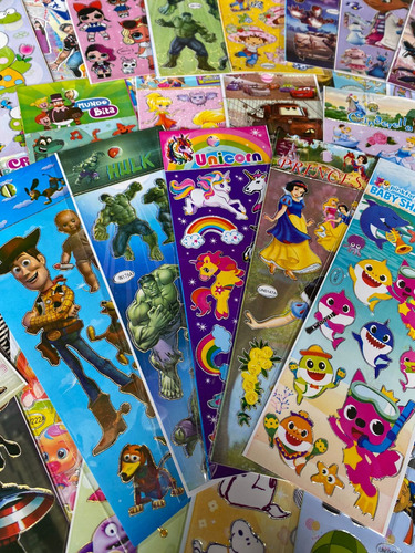Adesivos Infantis Kit Com 50 Cartelas Sticker - Personagens
