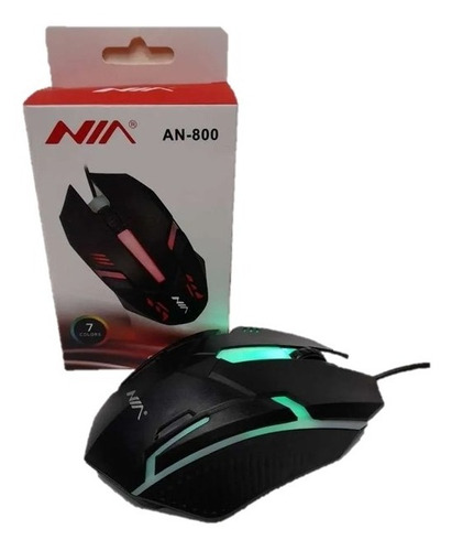 Mouse Gamer Alámbrico Nía An 800 Cable Gaming Con Luz