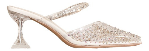 Sandalias De Tacón Alto De Cristal Transparente Para Mujer