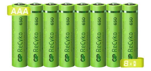 8 Pilas Baterías Recargables Gp Tamaño Aaa De 650mah