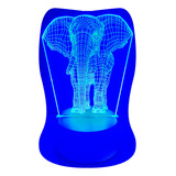 Lámpara Holograma Elefante Luz Led 3d Usb Decoración