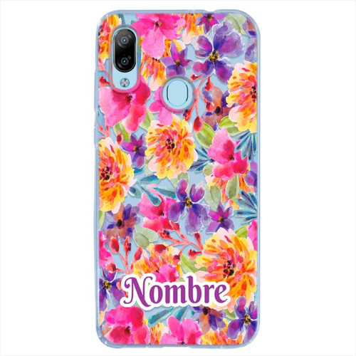 Funda Zte Rosas Flores Personalizada Con Tu Nombre