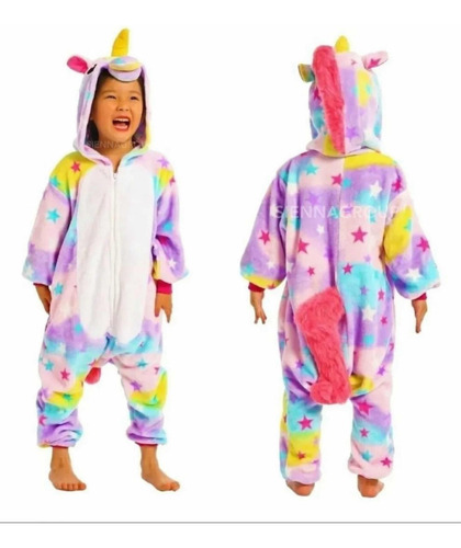 Pijama Kigurumi Unicornios Y Estrellas Importado De Niño