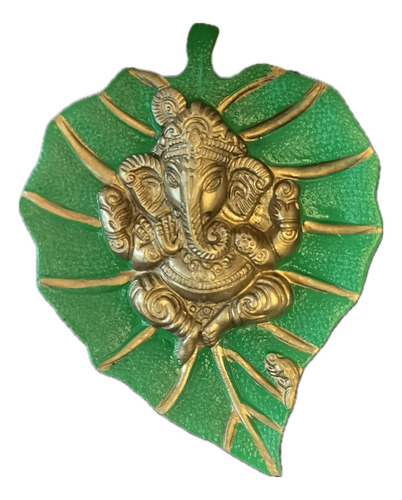 Metal Lord Ganesha Hoja, Artículo Colgar Pared Decorac...