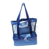 Bolsa Azul Marinho Praia E Piscina Térmica Tela Nylon Alça C