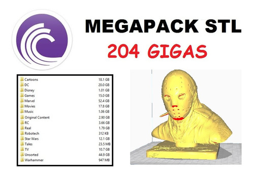Pack Coleccion 204 Gigas Stl Para Impresora 3d Gambody Sanix