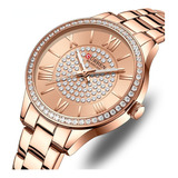 Relojes Elegantes De Cuarzo Con Diamantes Curren Para Mujer