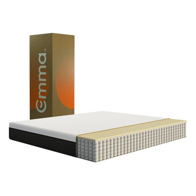 Colchón Emma Comfort Premium King Size Memory Foam+resortes Color Blanco | Meses sin interés