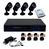 Kit Dvr 4 Canales Híbrida Con 4 Cámaras Ahd Y Disco Duro 1tb