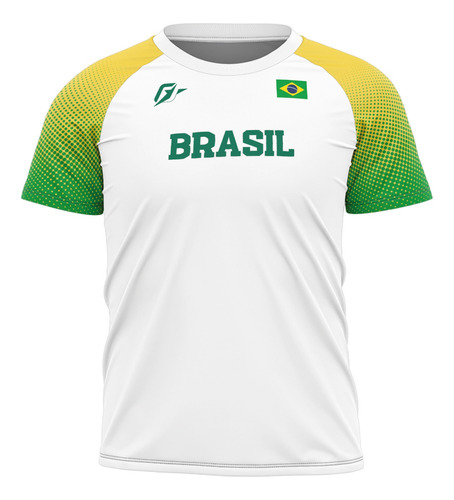 Camiseta Filtro Uv Infantil Brasil Overfame Branco