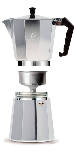 Cafetera Italiana Manual Plateada 300ml Resistente