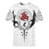 Nlzi Polera Vikinga Unisex 3d Estampada Con Cuello Redondo