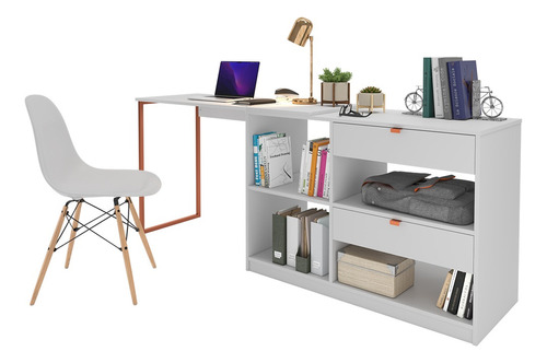 Kit De Mesa E Cadeira Estilo Industrial Moderno Home Office