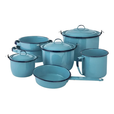 Cinsa Clásica Batería De Cocina Popular 10 Piezas De Peltre Color Azul | Meses sin interés