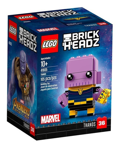 Juego De Bloques Lego Marvel Brickheadz Thanos 105pcs Febo