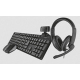 Kit Trust Home Office Teclado Mouse Webcam Auriculares