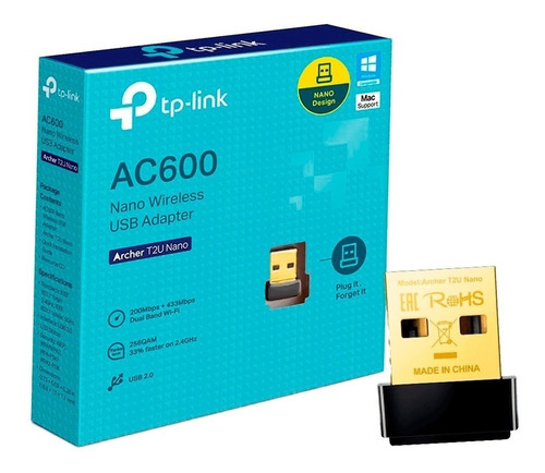 Adaptador Usb Wi-fi Tp-link Archer T2u Mini Dual Band Ac600