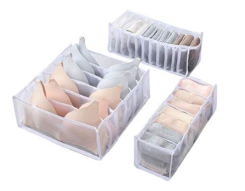 Organizador De Ropa Interior Para Cajón (3 Piezas) Blanco