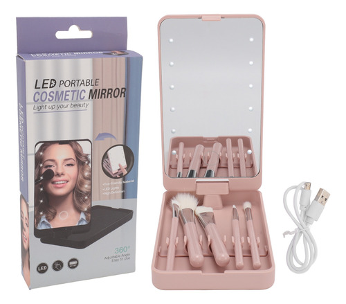 Set De Brochas De Maquillaje Con Espejo, Kit De Brochas Cosm