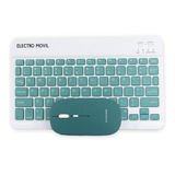 Combo Teclado + Mouse Bluetooh Electro Movil Verde