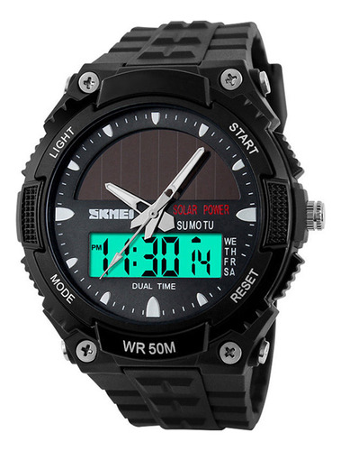 Mira Fashion Solar Power Dual Time Sports Military Skmei