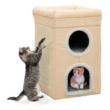 Casinha Cama Torre Arranhador 3 Andares Antiestresse Gatos 